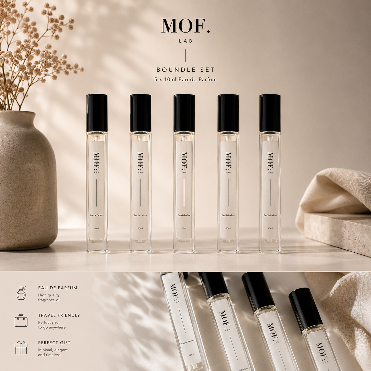 MOF - TF Testing Kit ( Black Orchide TF, Noir Extreme TF, Soleil Blanc TF , Neroli Portofino TF , Ombre Leather TF )